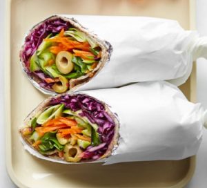 healthy lunch ideas for work veggie and olive wraps